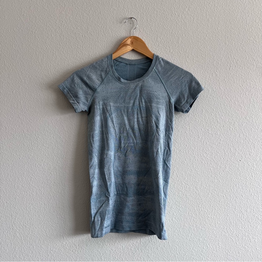 Blue Patterned Short Sleeve Activewear from Lululemon